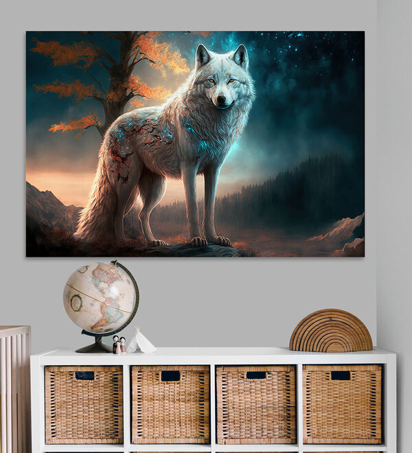 Un loup blanc sur un rocher Un loup blanc sur un rocher