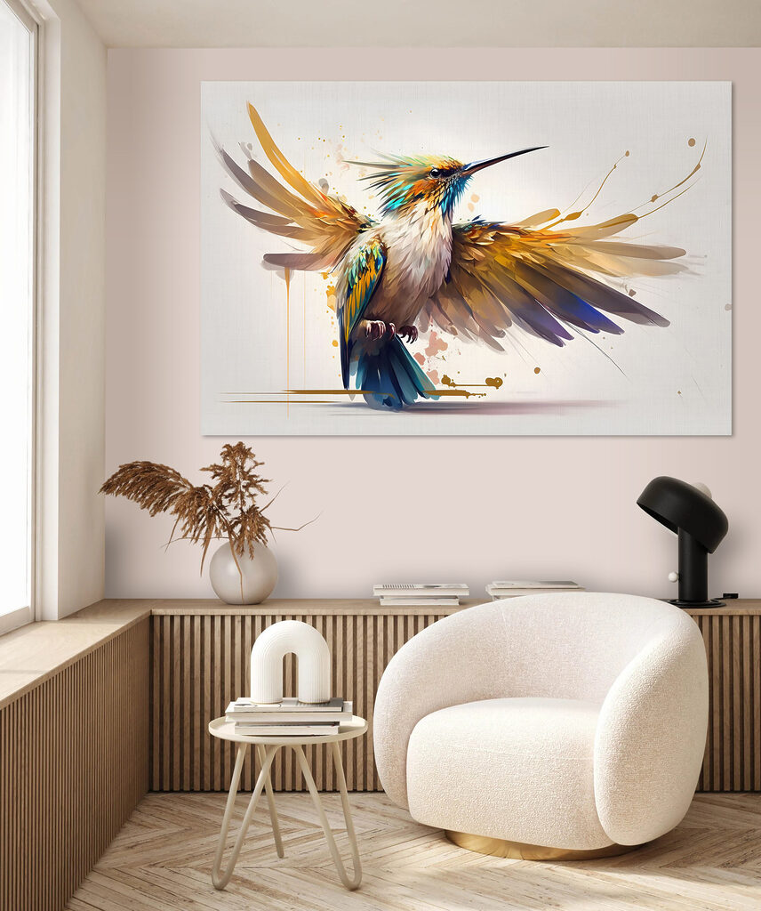 A bird with wings spread