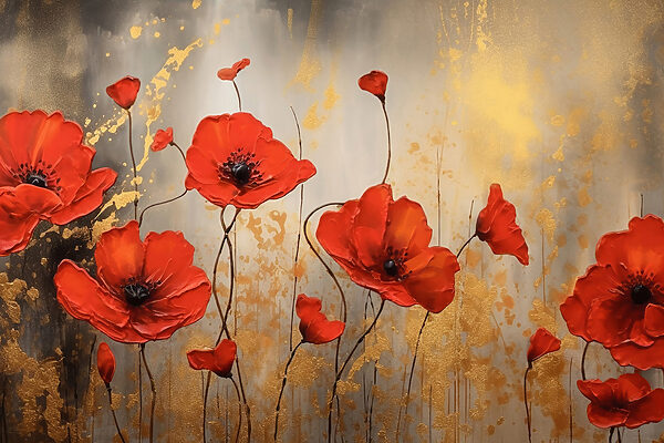 Un tableau de fleurs rouges Un tableau de fleurs rouges