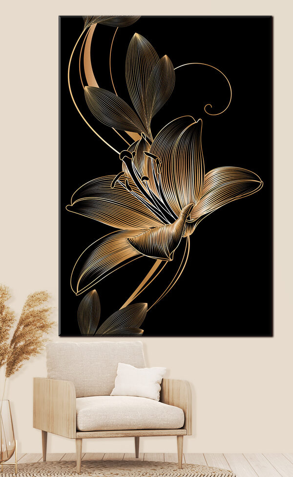 Élégant art floral noir et ambre s34437pig30m 600x977 - Élégant art floral noir et ambre