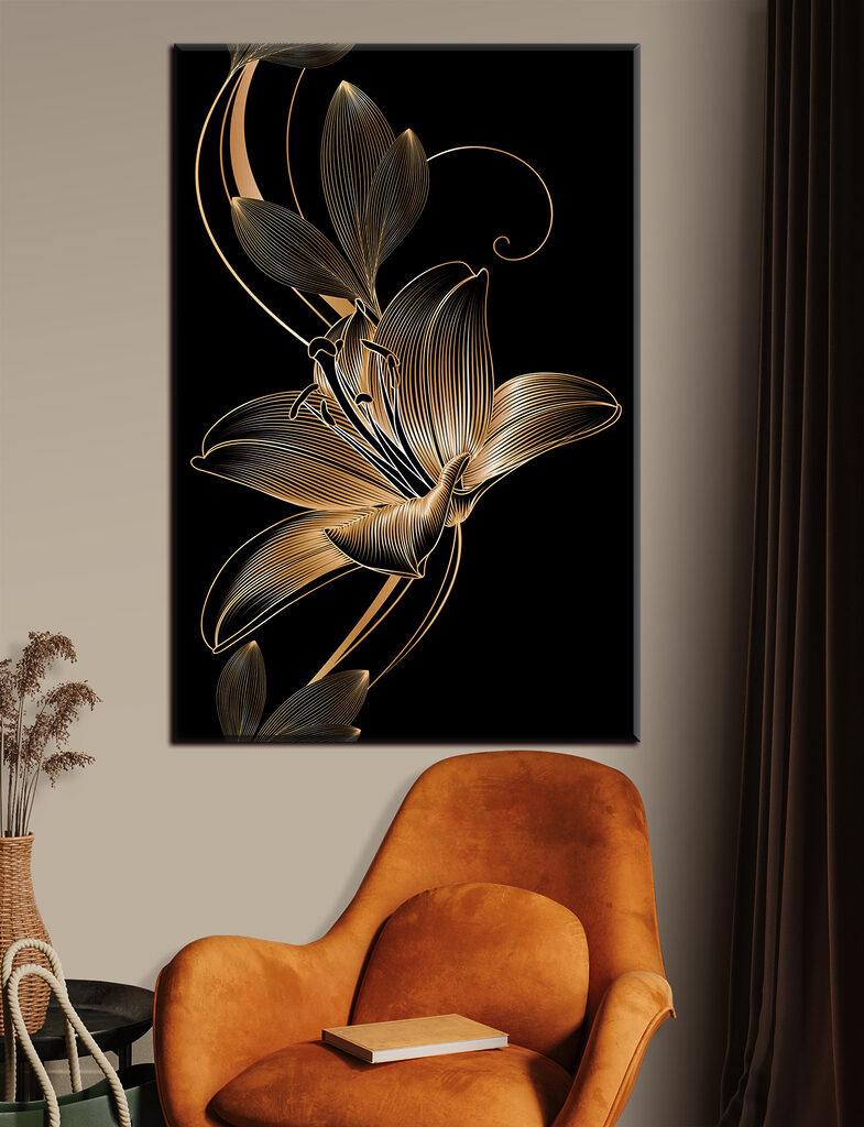 Élégant art floral noir et ambre s34437pig15 785x1024 - Élégant art floral noir et ambre