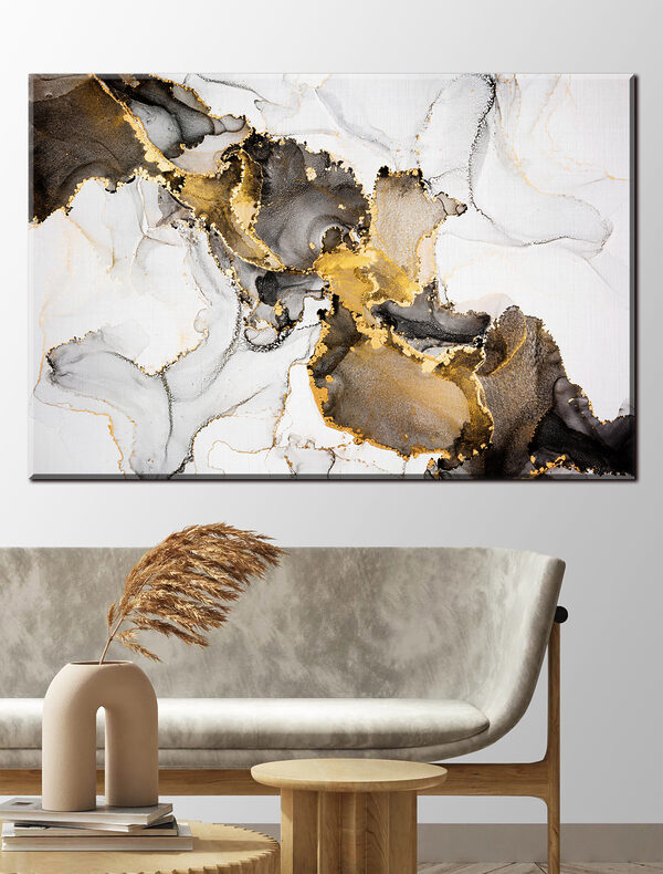 A close up of a painting