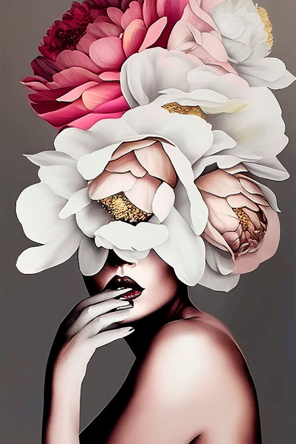 Une femme avec des fleurs sur la tête Une femme avec des fleurs sur la tête