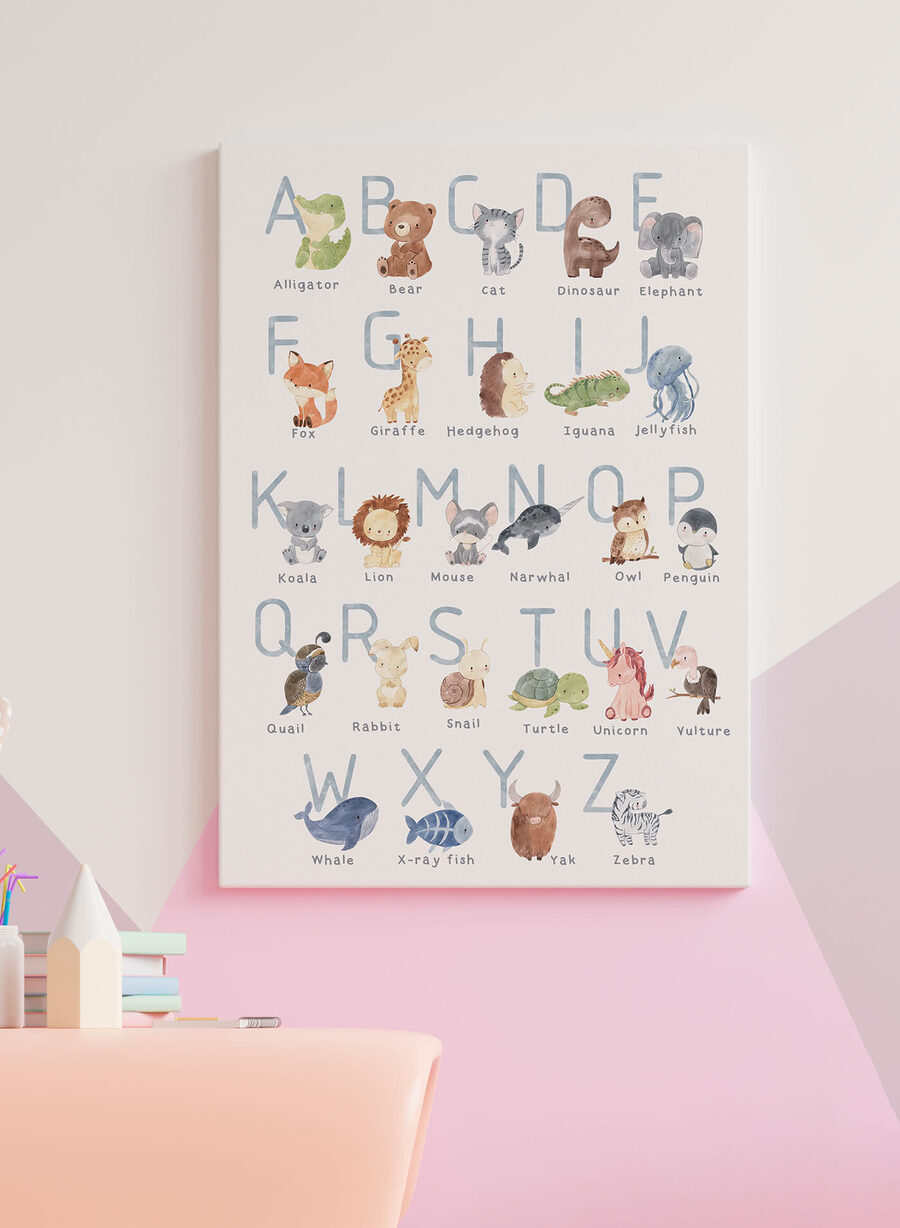Tableaux Une affiche avec des animaux et des lettres