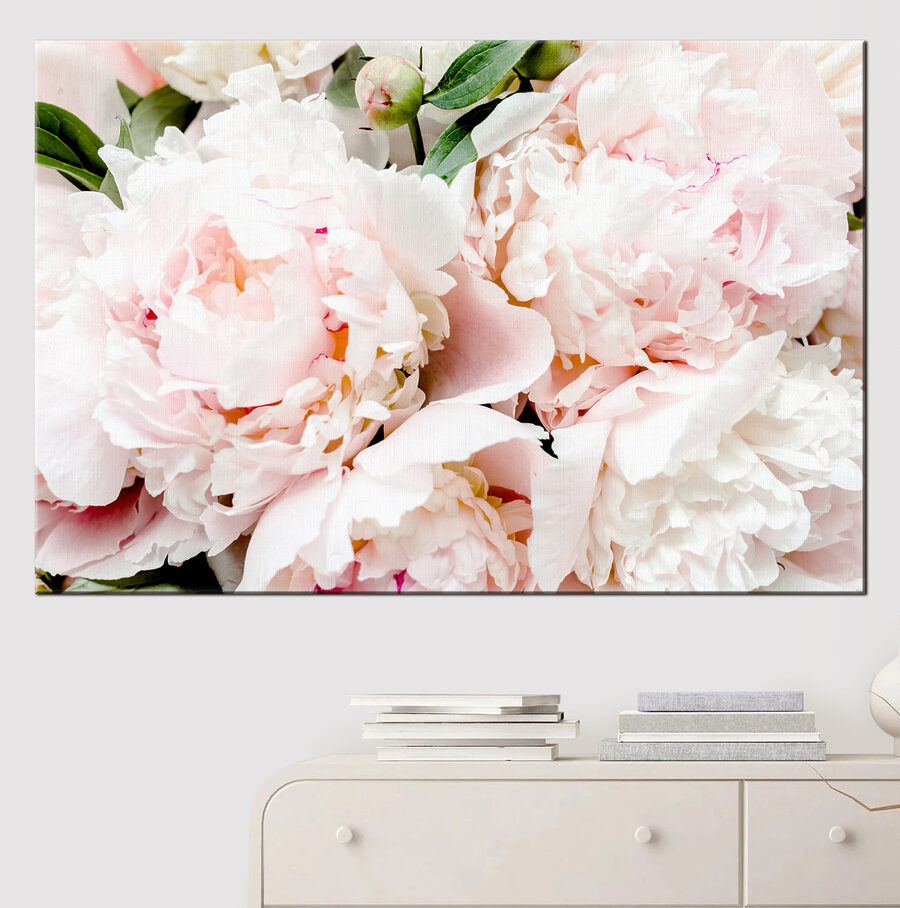 Tableaux Un groupe de fleurs roses – Image 4