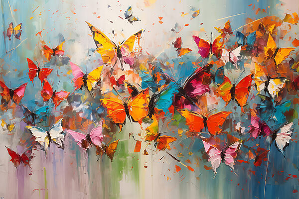 Un groupe de papillons en vol Un groupe de papillons en vol