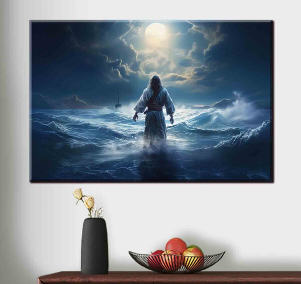 Un homme en robe de chambre debout dans l'eau Un homme en robe de chambre debout dans l'eau