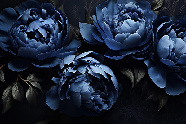 Un groupe de fleurs bleues Un groupe de fleurs bleues