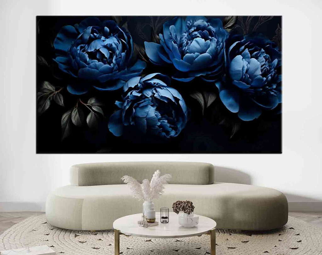 A group of blue flowers