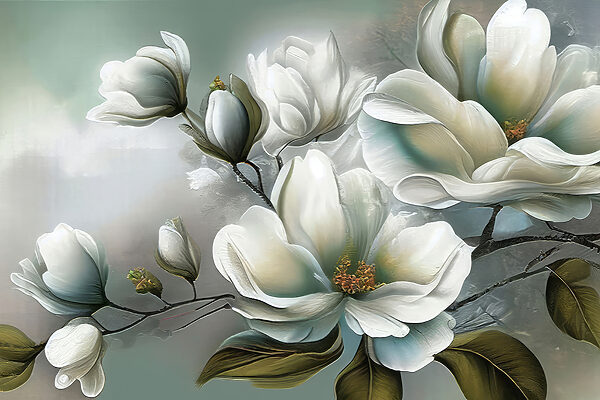 Un tableau de fleurs blanches Un tableau de fleurs blanches