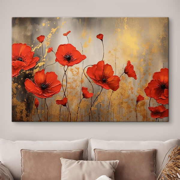 Un tableau de fleurs rouges Un tableau de fleurs rouges