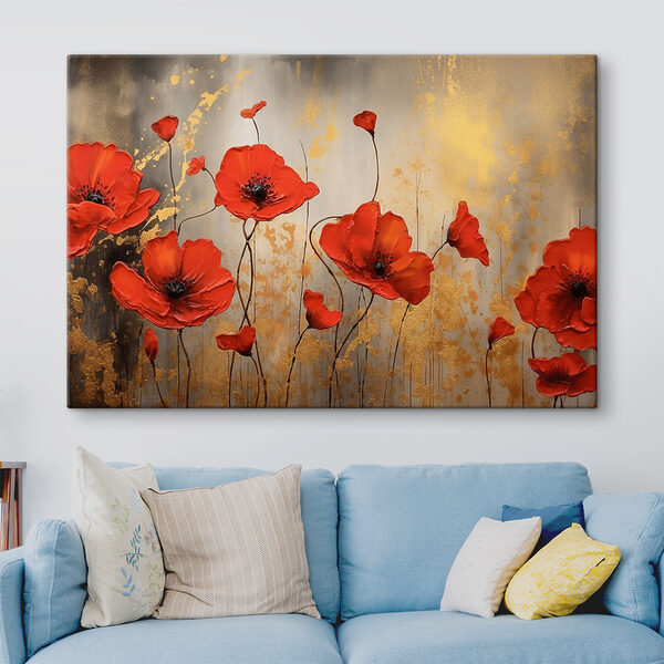 Un tableau de fleurs rouges Un tableau de fleurs rouges