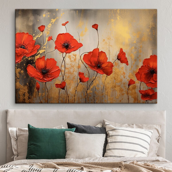Un tableau de fleurs rouges Un tableau de fleurs rouges