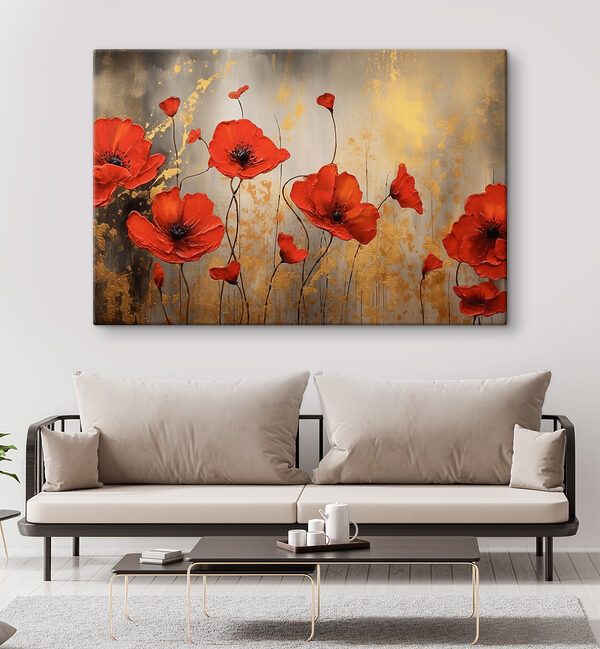 Un tableau de fleurs rouges Un tableau de fleurs rouges