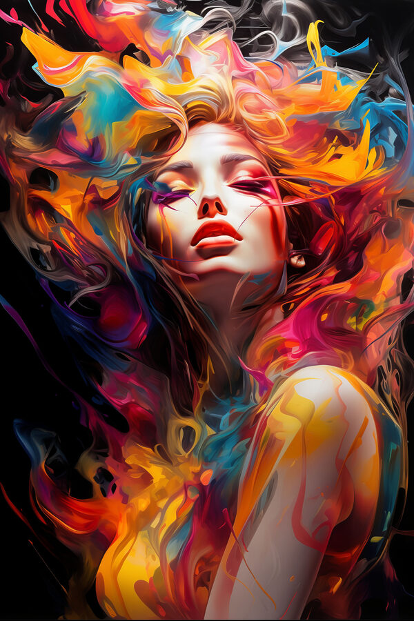 Une femme aux cheveux colorés Une femme aux cheveux colorés