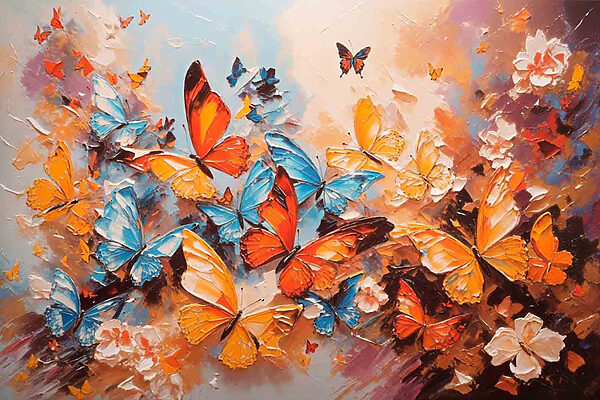 A painting of butterflies A painting of butterflies
