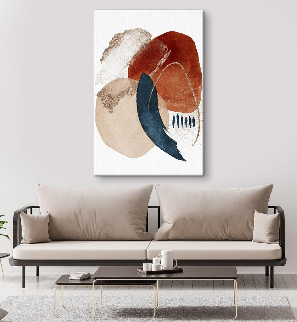 A close up of a painting