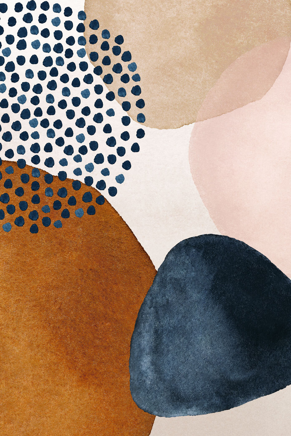 A painting of different shapes and colors A painting of different shapes and colors