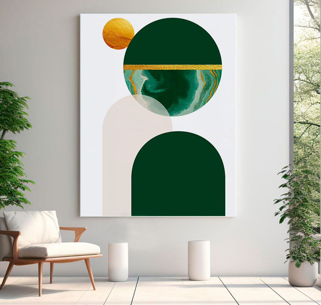 Circular harmony in green and beige