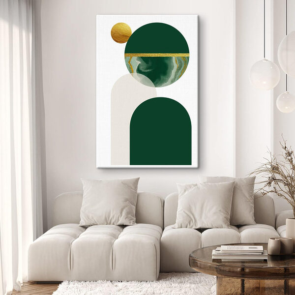Harmonie circulaire en vert et beige. Harmonie circulaire en vert et beige.