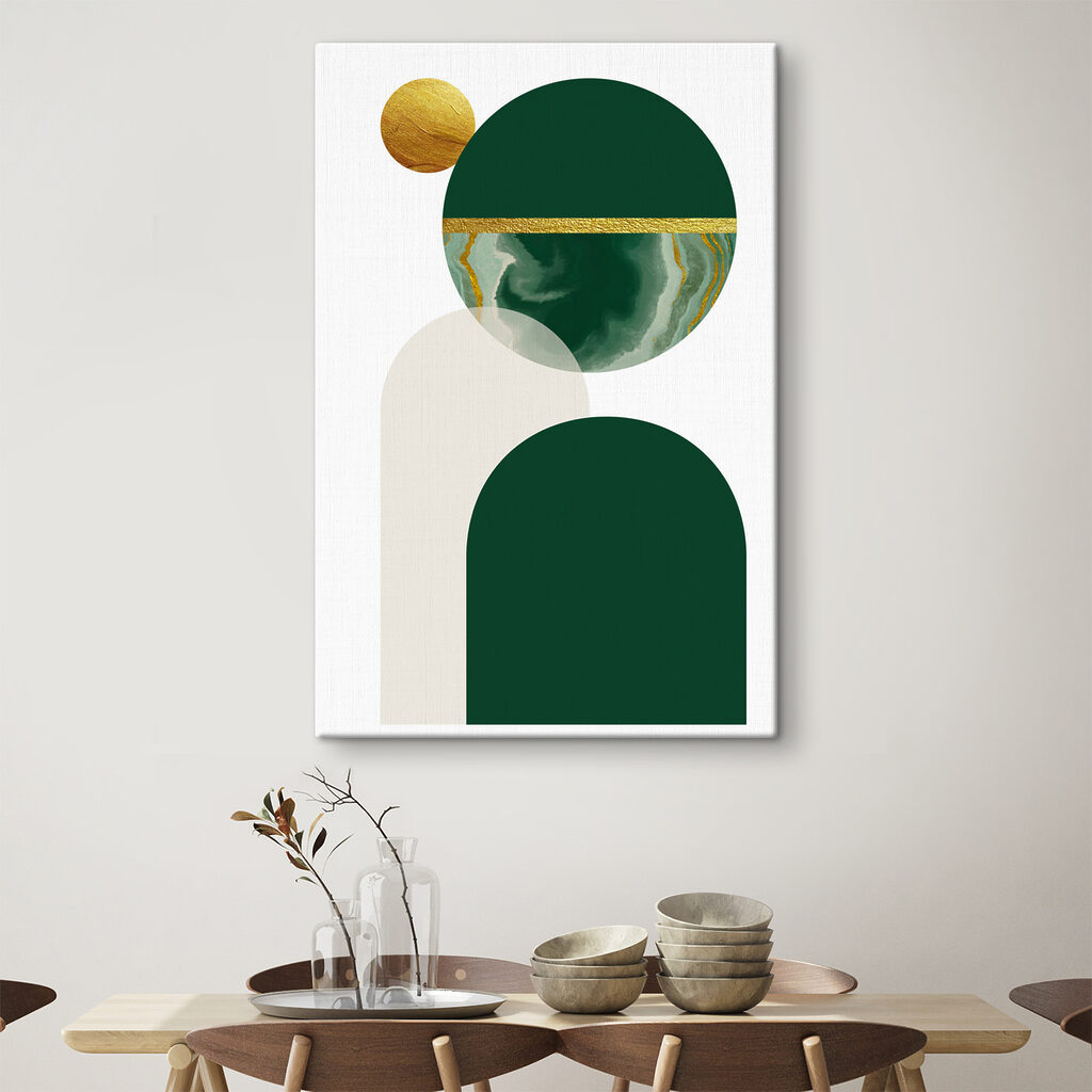 Circular harmony in green and beige