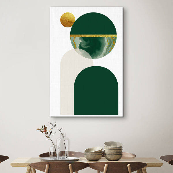 Harmonie circulaire en vert et beige. Harmonie circulaire en vert et beige.