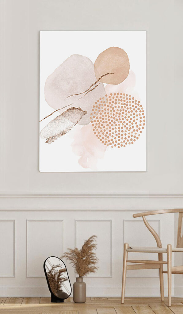 A close up of a painting