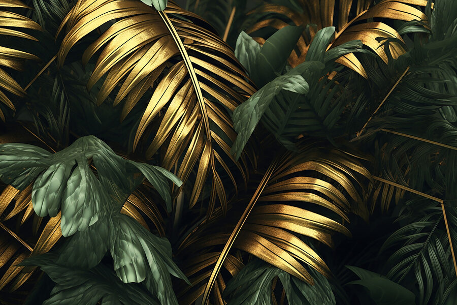 Feuilles luxuriantes aux teintes chatoyantes.