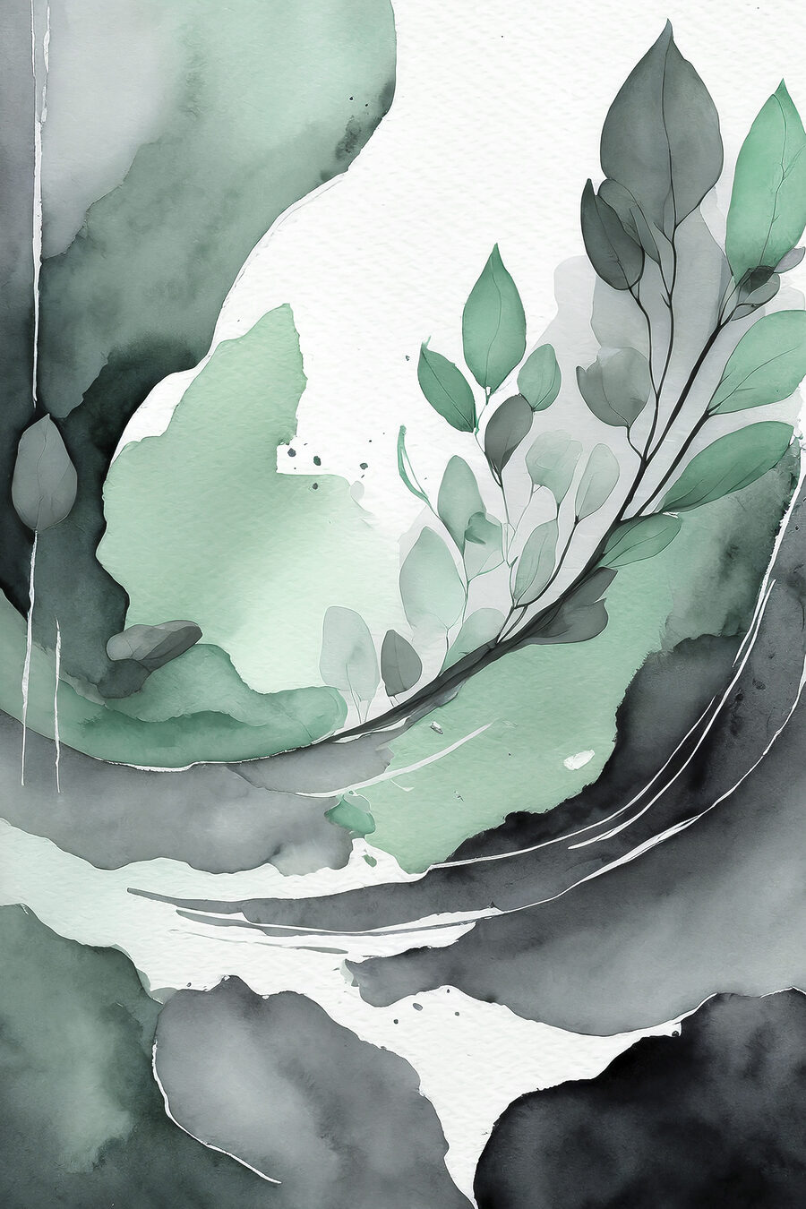 Une aquarelle d'une plante