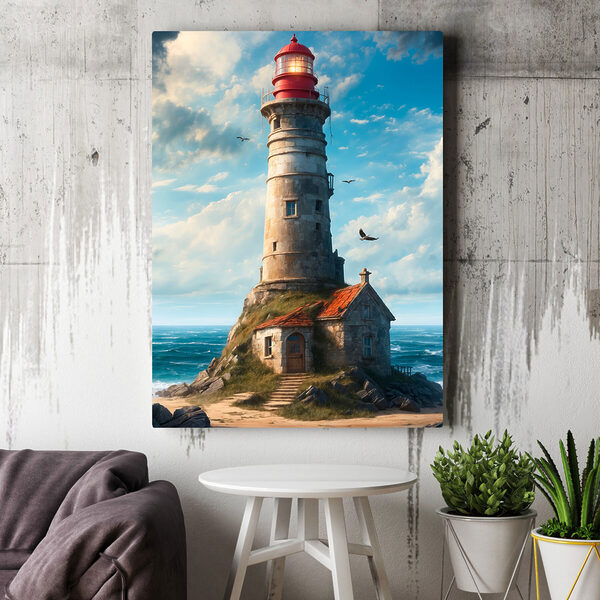 Phare sur un rocher avec l'île Ford en arrière-plan Phare sur un rocher avec l'île Ford en arrière-plan