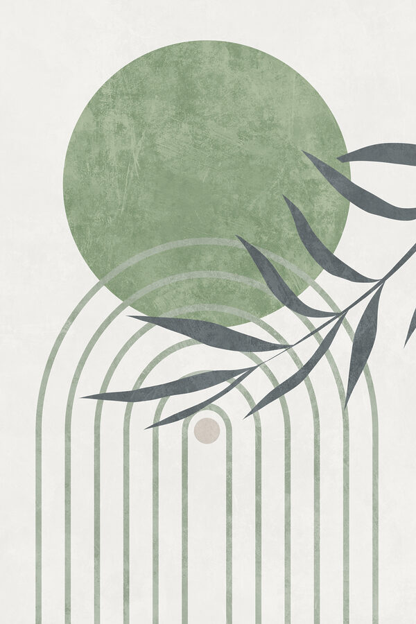 Une œuvre d'art verte et grise Une œuvre d'art verte et grise