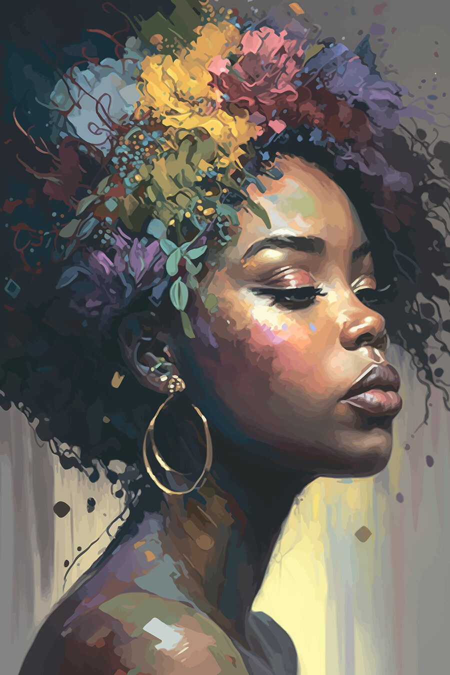 Une femme aux cheveux colorés Une femme aux cheveux colorés