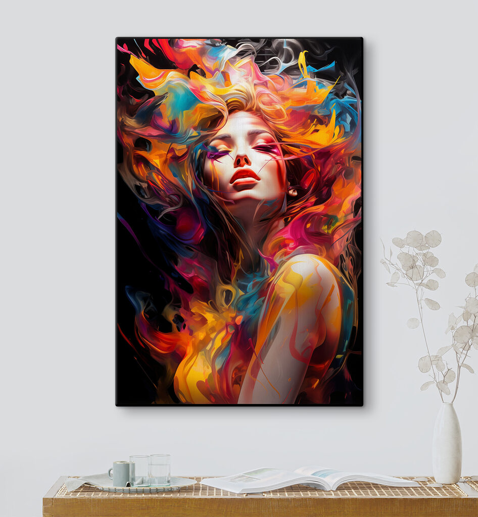 A woman with colorful hair