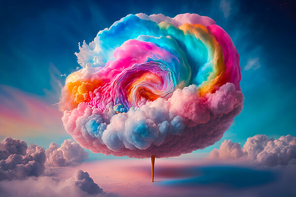 A colorful cloud in the sky
