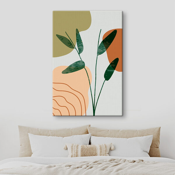 Une feuille verte et orange Une feuille verte et orange