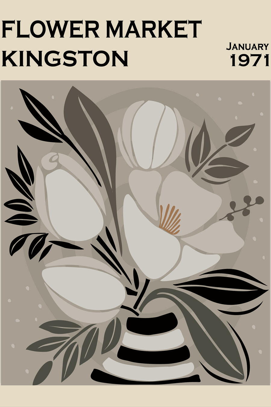 Une fleur blanche avec des feuilles noires