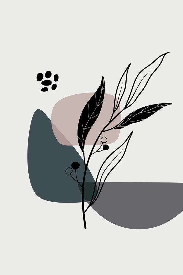 Une plante avec des feuilles et des points Une plante avec des feuilles et des points