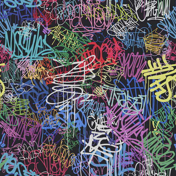 Graffiti coloré sur fond noir Graffiti coloré sur fond noir