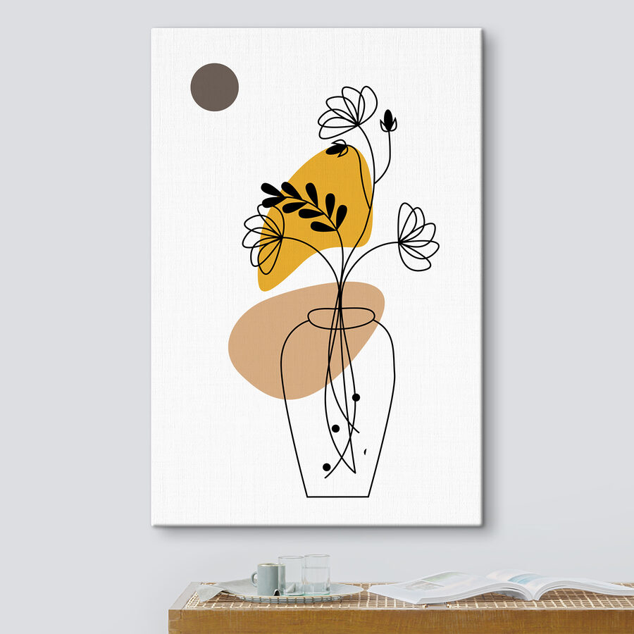 A drawing of a flower in a vase A drawing of a flower in a vase