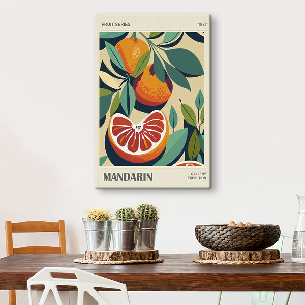 Un poster d'oranges et de feuilles Un poster d'oranges et de feuilles