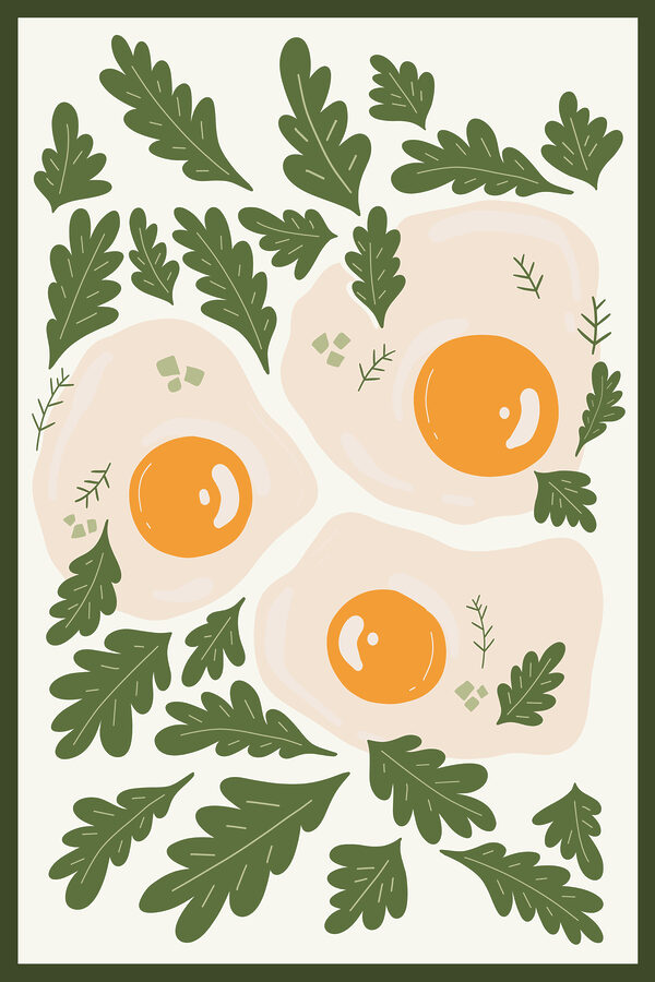 Une image d'œufs et de feuilles Une image d'œufs et de feuilles