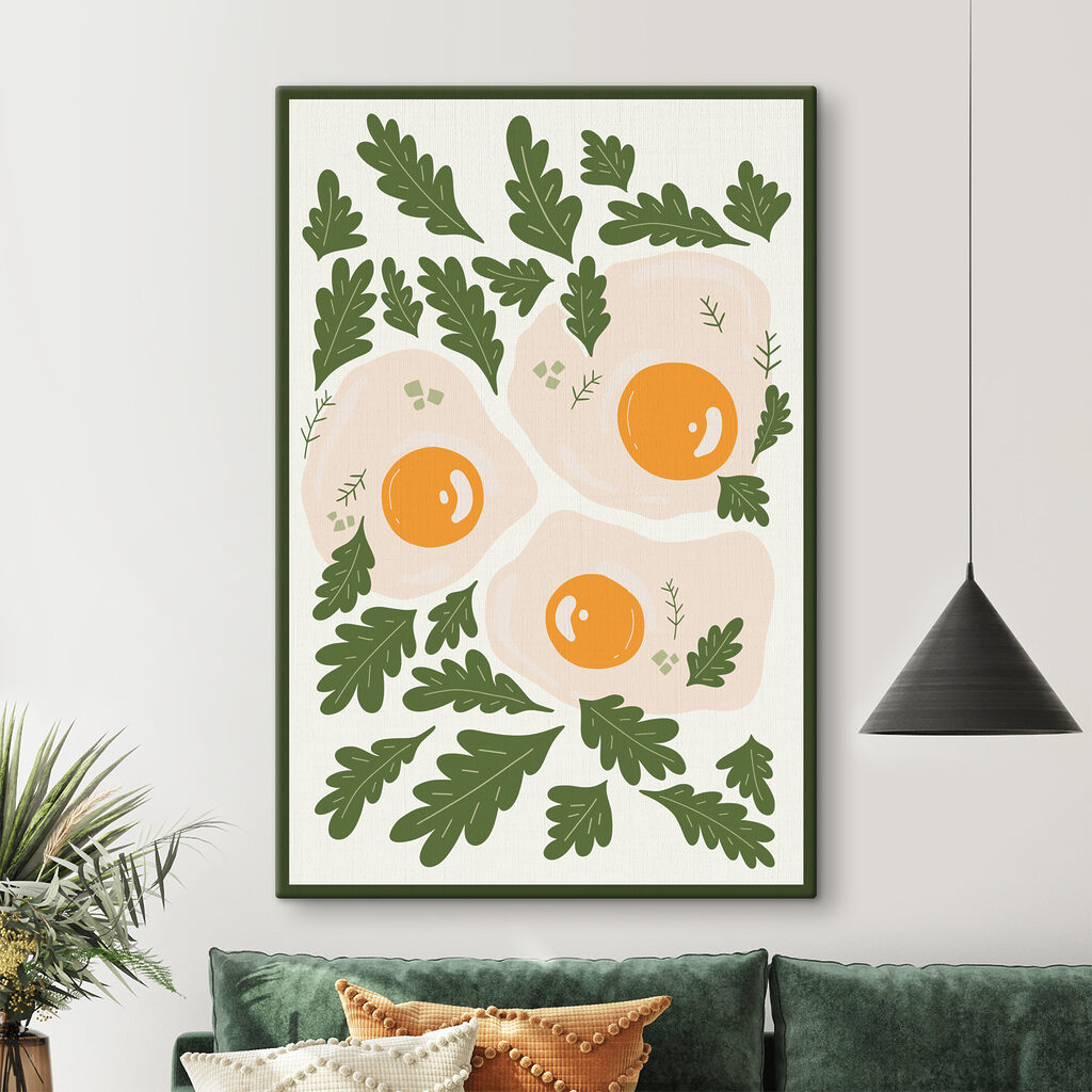 A picture of eggs and leaves A picture of eggs and leaves