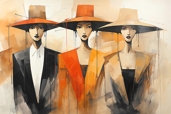 Un groupe de femmes portant des chapeaux Un groupe de femmes portant des chapeaux