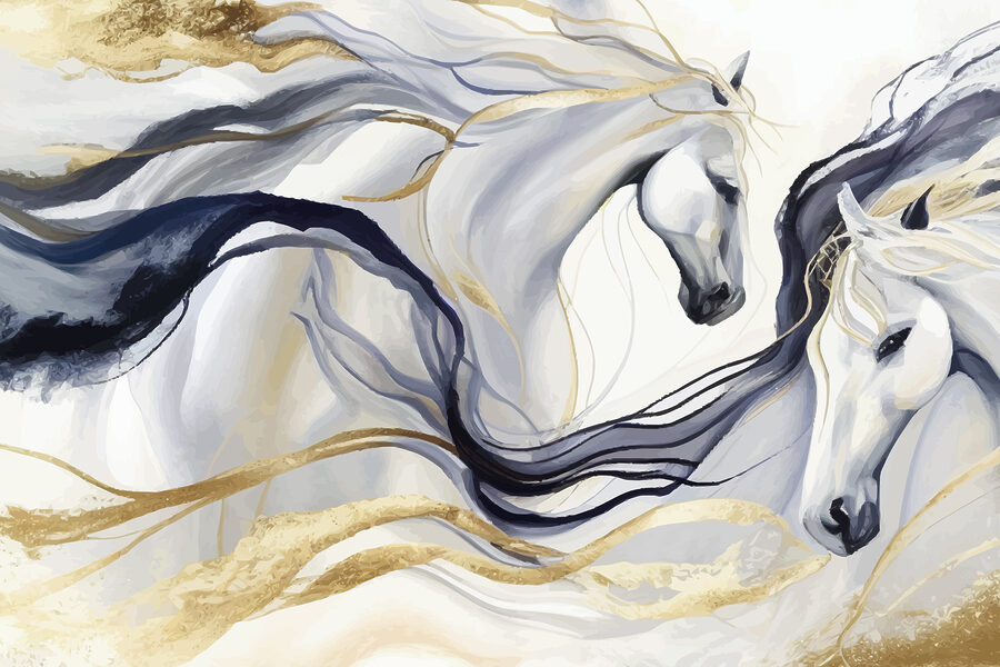 Ethereal Horses Amidst Swirling Colors Ethereal Horses Amidst Swirling Colors