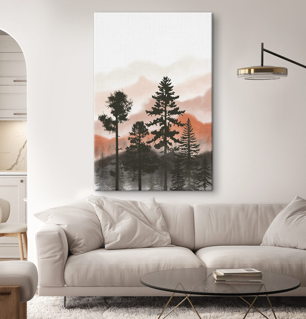 A group of trees in the mountains