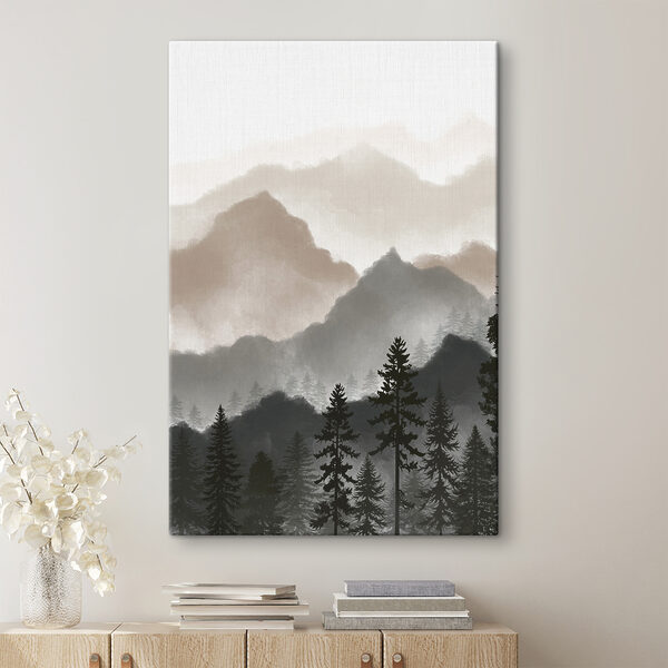 Un paysage de montagnes et d'arbres Un paysage de montagnes et d'arbres