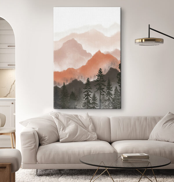 Un paysage de montagnes et d'arbres Un paysage de montagnes et d'arbres
