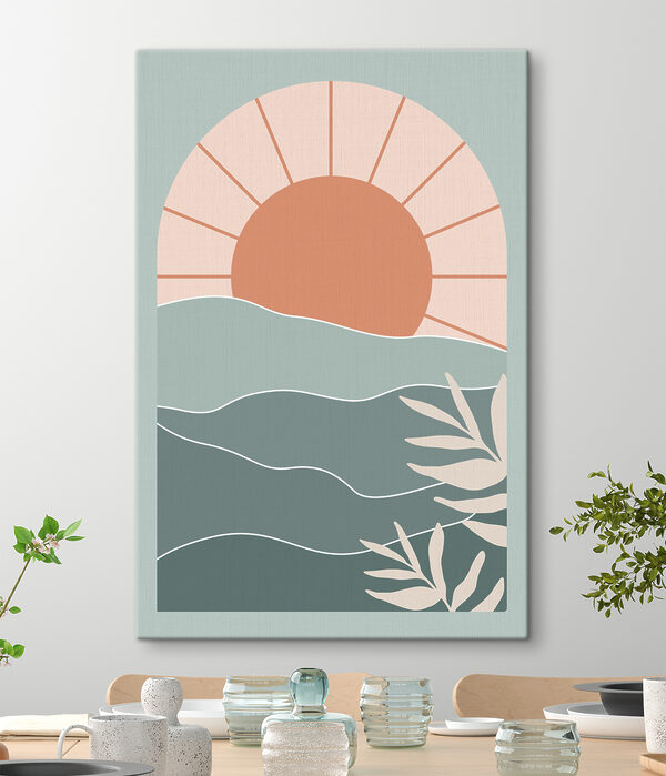Un soleil sur l'eau avec des feuilles Un soleil sur l'eau avec des feuilles