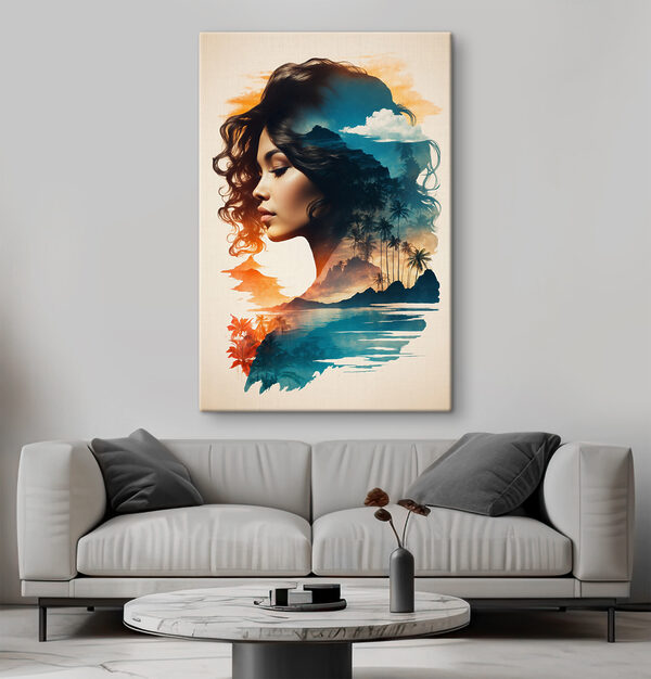 Un visage de femme et un paysage Un visage de femme et un paysage