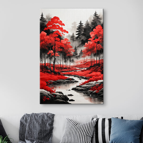 Une rivière traversant une forêt Une rivière traversant une forêt